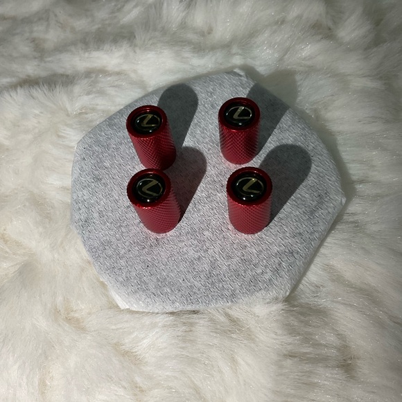Lexus Red Valve Caps with Logo - Picture 2 of 2